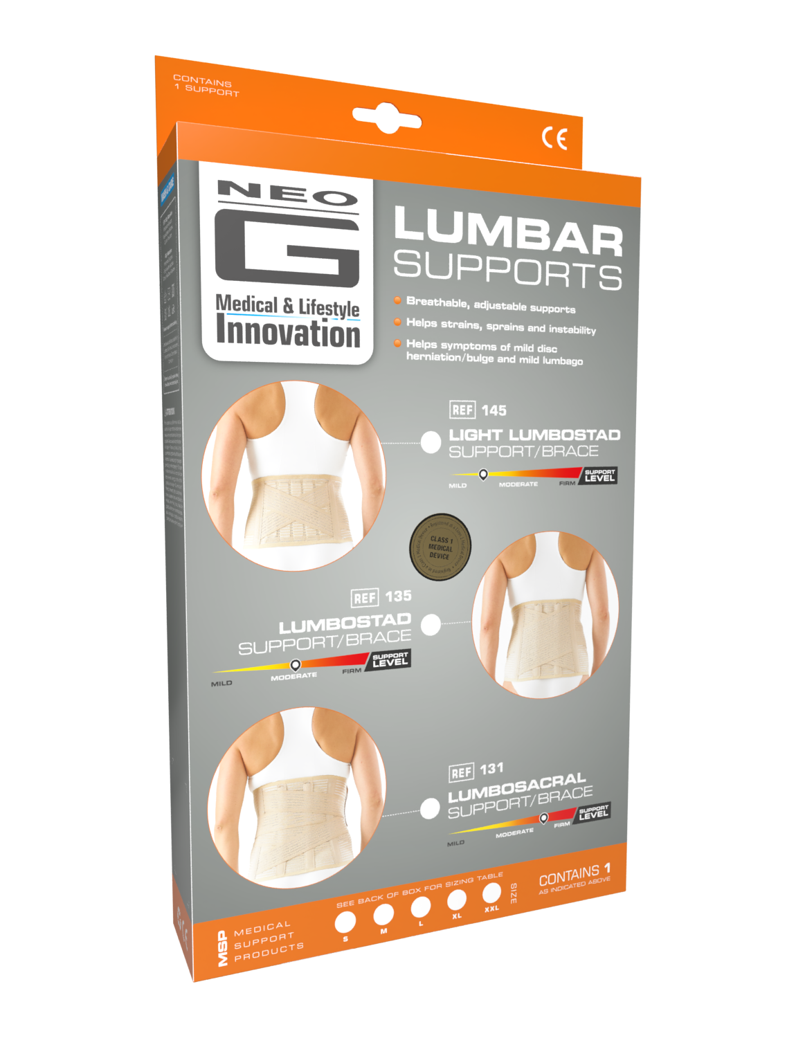 Neo G Light Lumbostad Support/Brace box