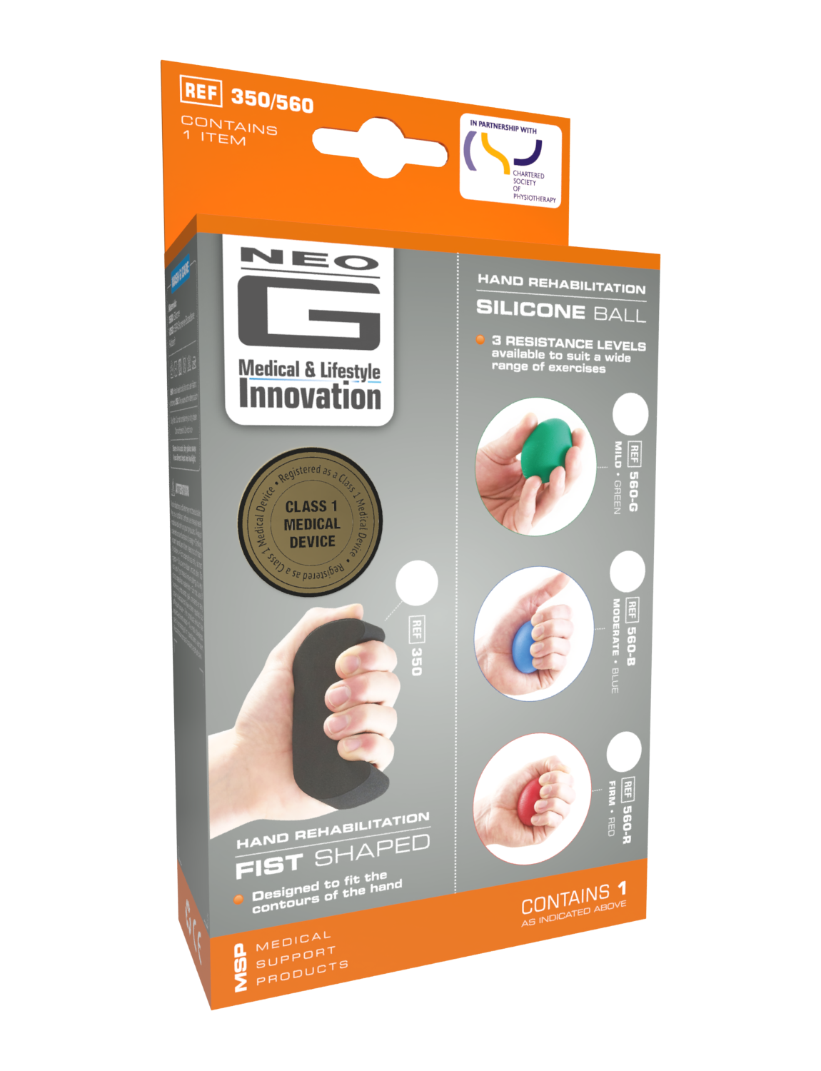 Neo G Hand Rehabilitation Fist Shaped box