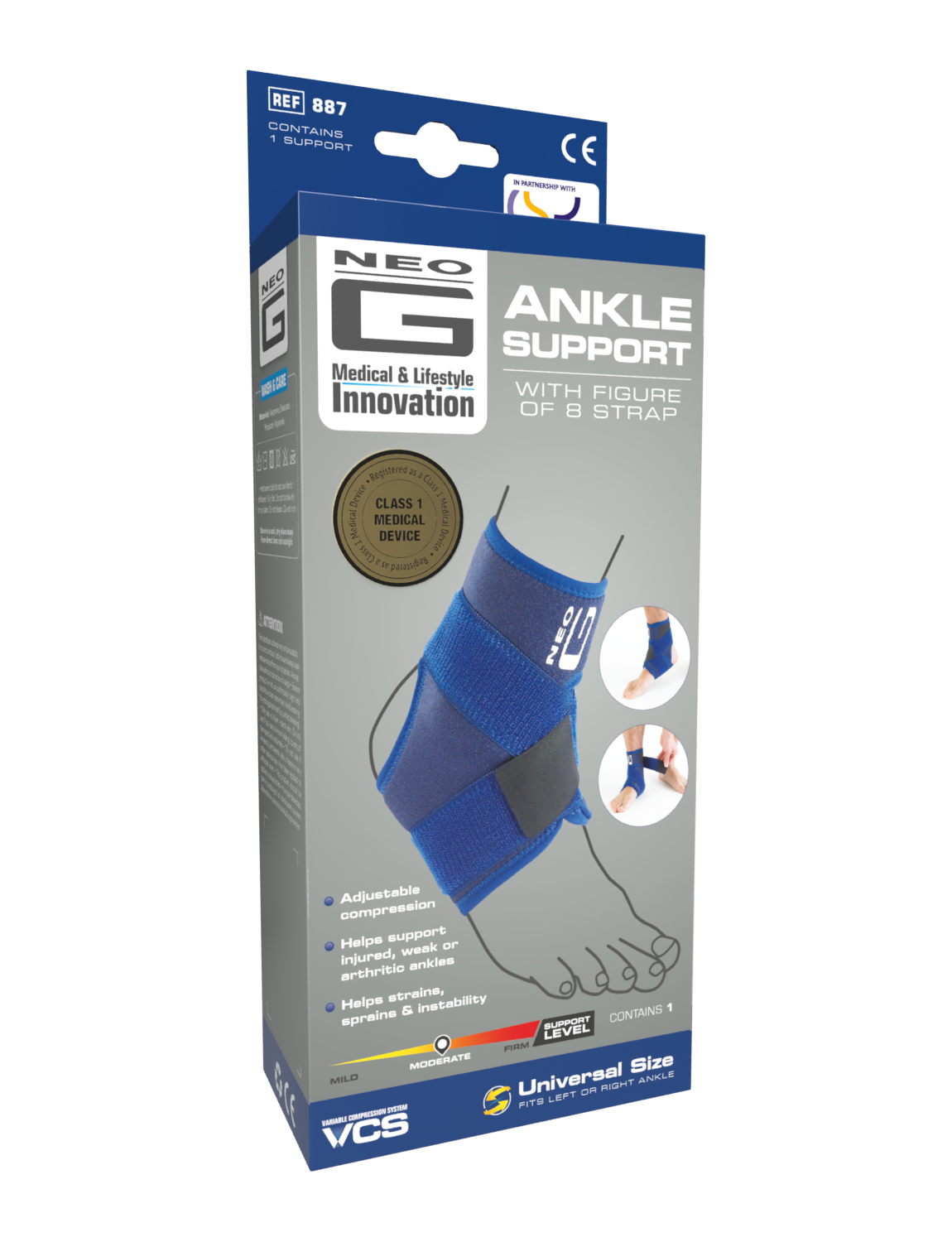 Neo G Ankle Support with Figure of 8 Strap box