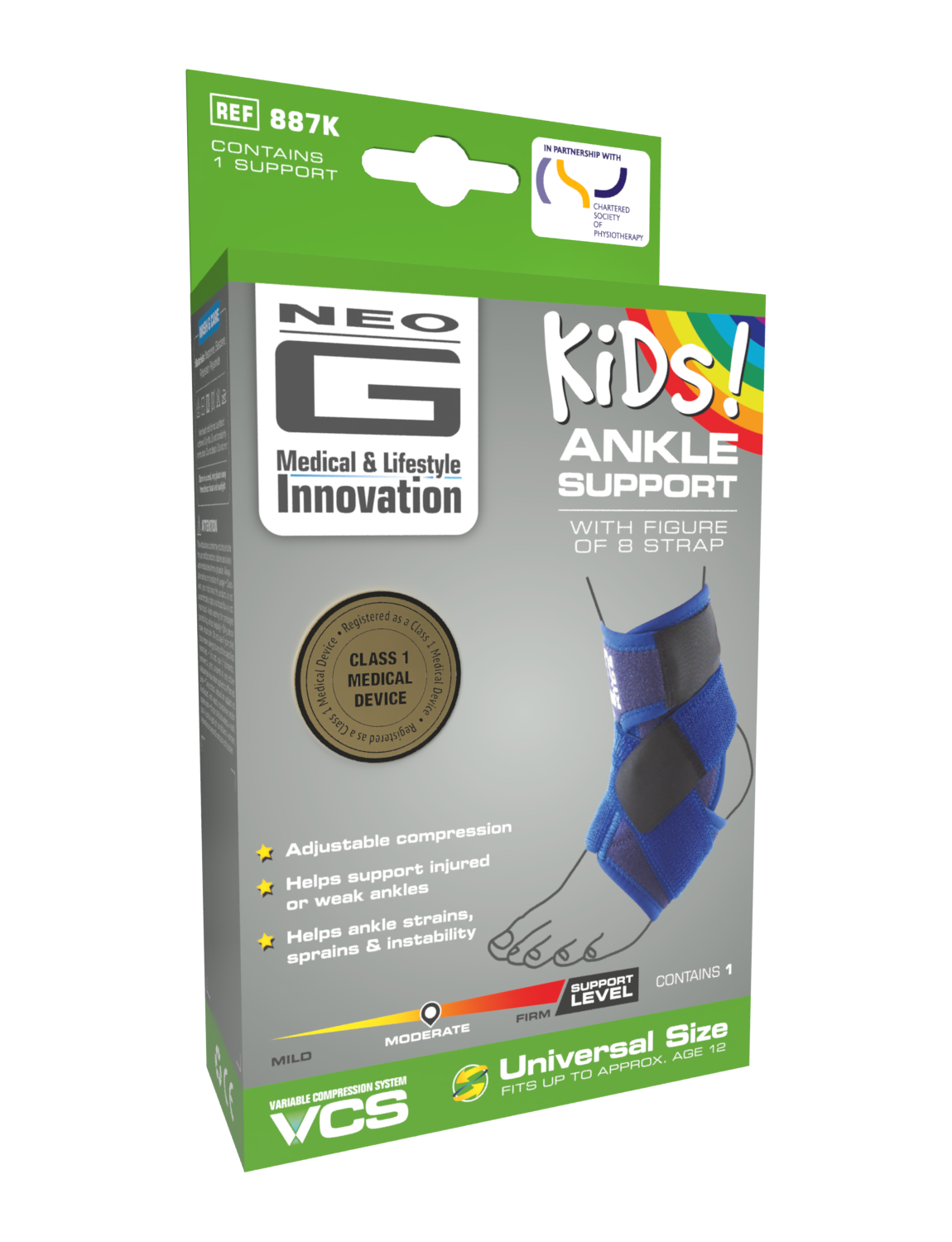 Neo G Kids Ankle Support with Figure of 8 Strap box