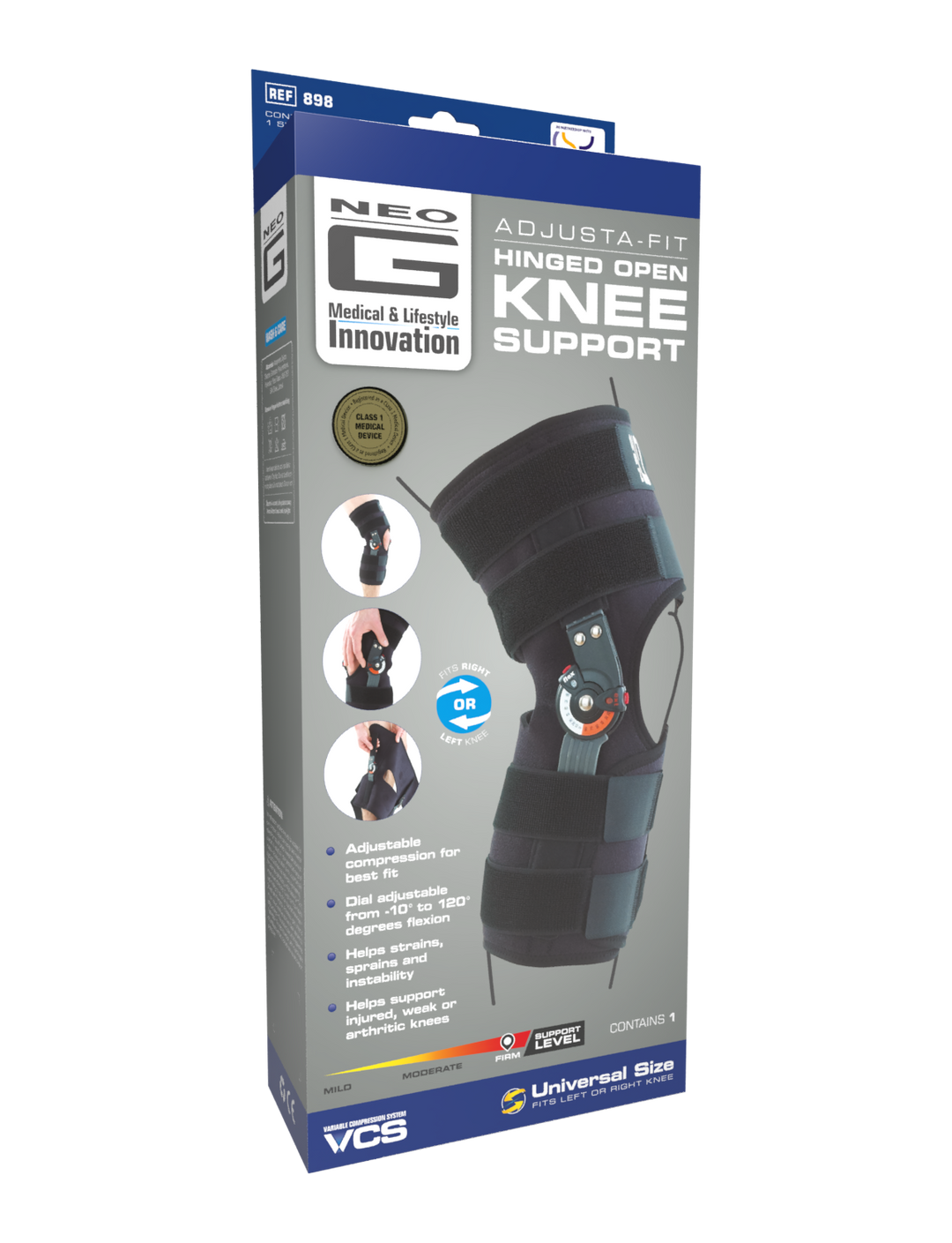 Hinged Open Knee Support Adjusta Fit | Neo G UK