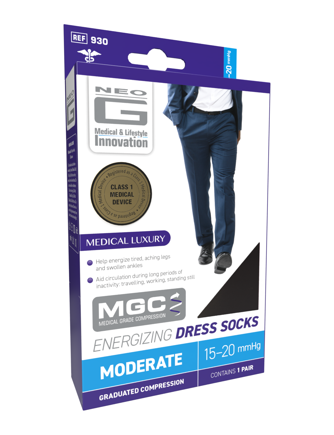 Neo G Energizing Dress Socks box