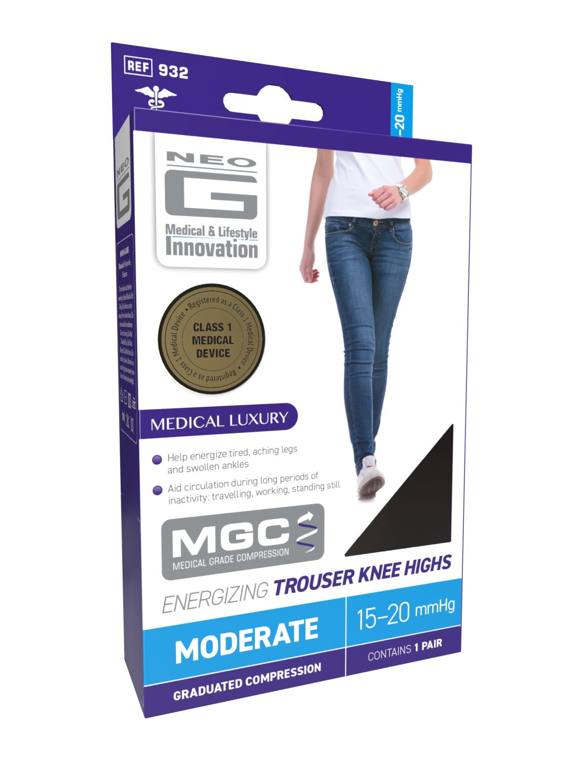 Neo G Energizing Trouser Knee Highs box