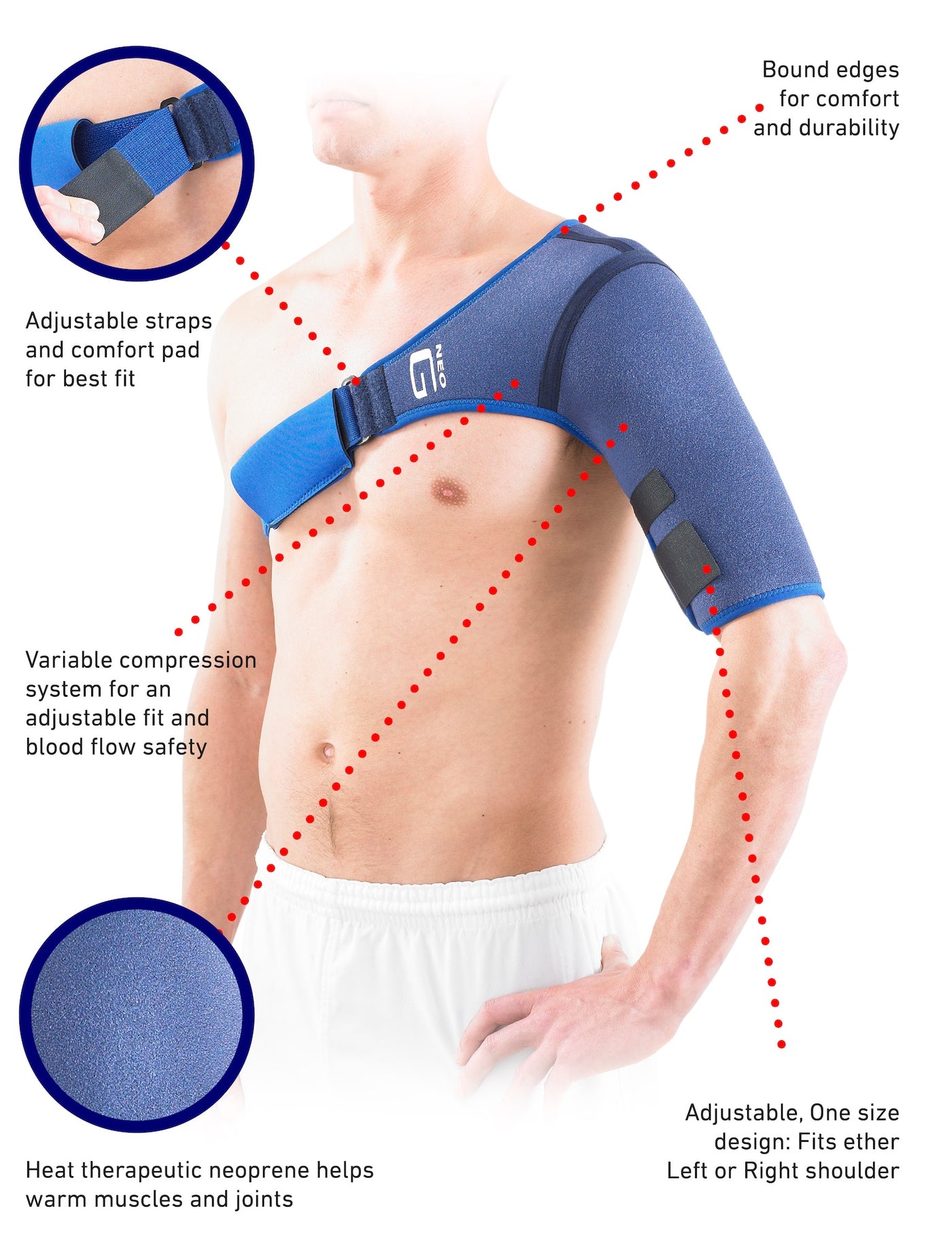 Men's Shoulder Support Brace Right Shoulder Breathable Adjustable