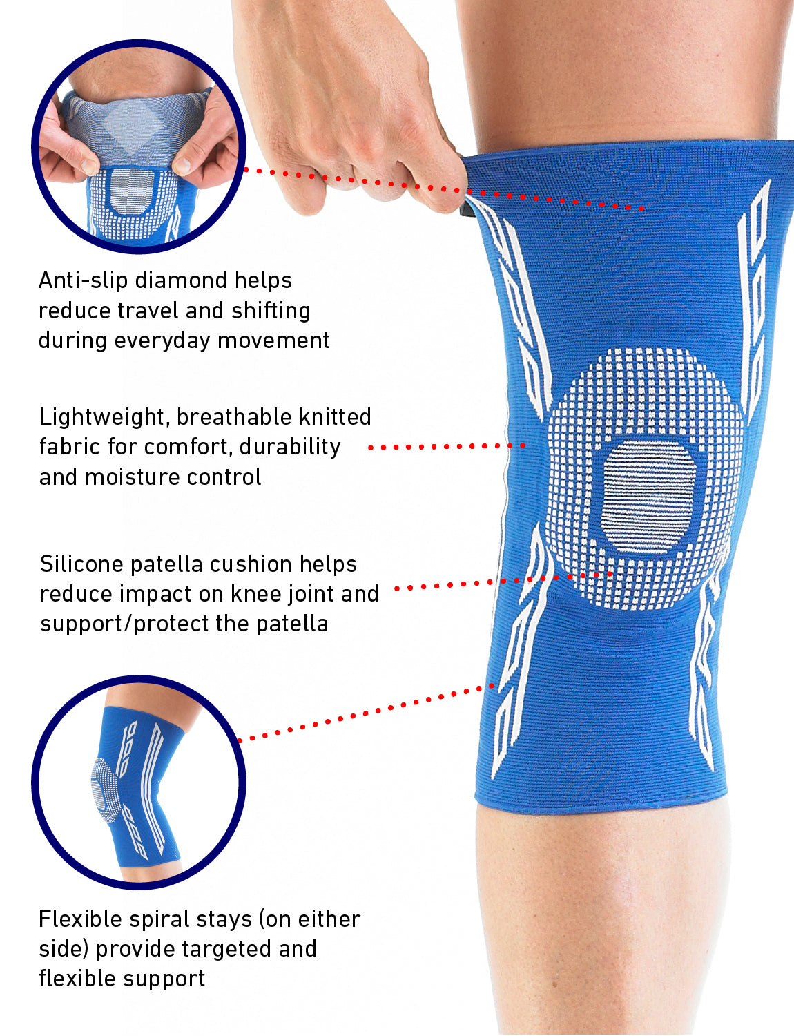 Neo G Airflow Plus Stabilized Knee Support with Silicone Patella ...
