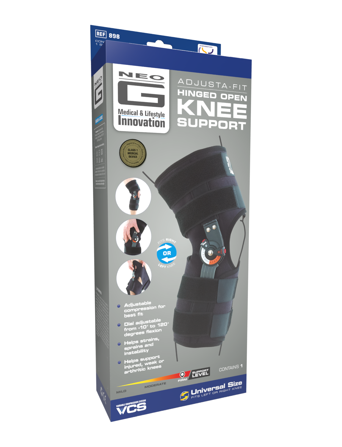 Hinged Open Knee Support Adjusta Fit